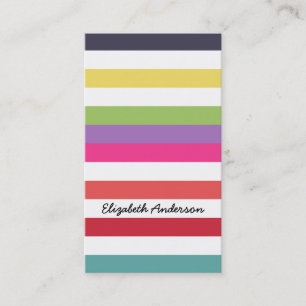 Hot Rainbow Stripes in Fashion Colors Visitenkarte