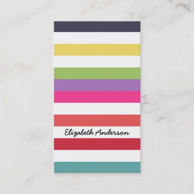 Hot Rainbow Stripes in Fashion Colors Visitenkarte (Vorderseite)