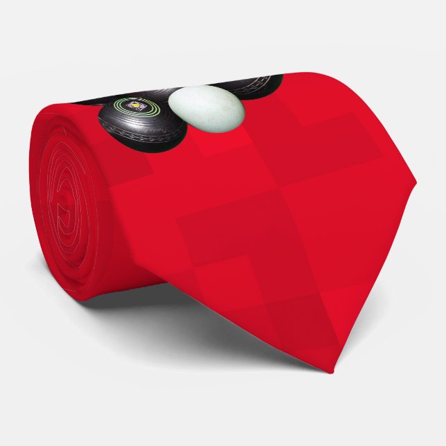 Hot Red Lawn Bowls, Neck Tie Krawatte (Gerollt)