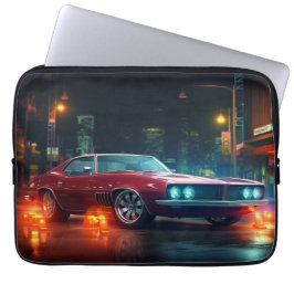 Hot Red Wheels Cinematic Auto Laptop Sleeve