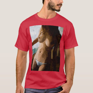Hot Redhead Girl Topless und White Pants T-Shirt