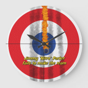 Hot Rocks 'Nitro' Curler's Clock - Red Große Wanduhr