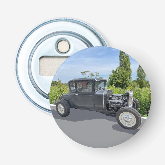 Hot Rod Auto im Land,  Flaschenöffner (Vorderseite)