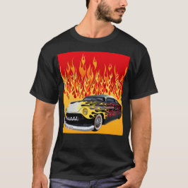 Hot Rod Flammen Auto der Vereinigten Staaten Vinte T-Shirt
