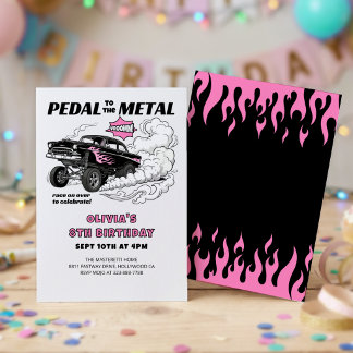 Hot Rod Gasser Classic Rennwagen Geburtstag Einladung