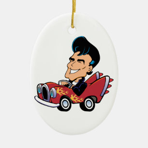 Hot Rodder Keramik Ornament