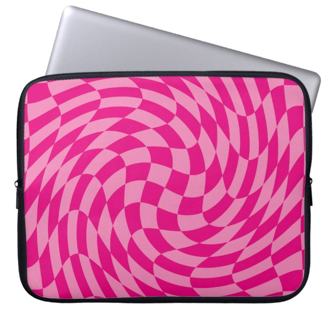 Hot Roink Wavy Checkerboard Laptopschutzhülle (Vorderseite)