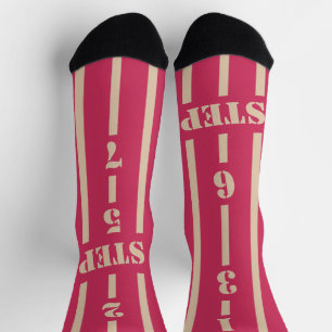 Hot-Rosa-Bachata-Lehrer mit 123 Stufen Socken