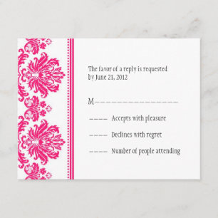 Hot-Rosa-Damaskus-RSVP-Karten RSVP Karte