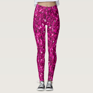 Hot-Rosa-Glitzern Imitate Glitzer Leggings