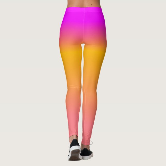 Hot rosa Orange Ombre Gradient Leggings (Rückseite)