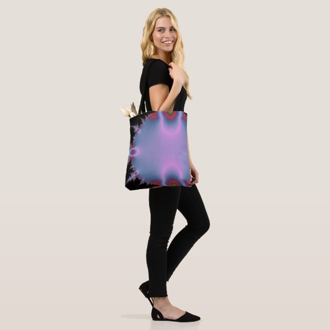 Hot Rosa und Blue Fraktal Tasche (Am Model)
