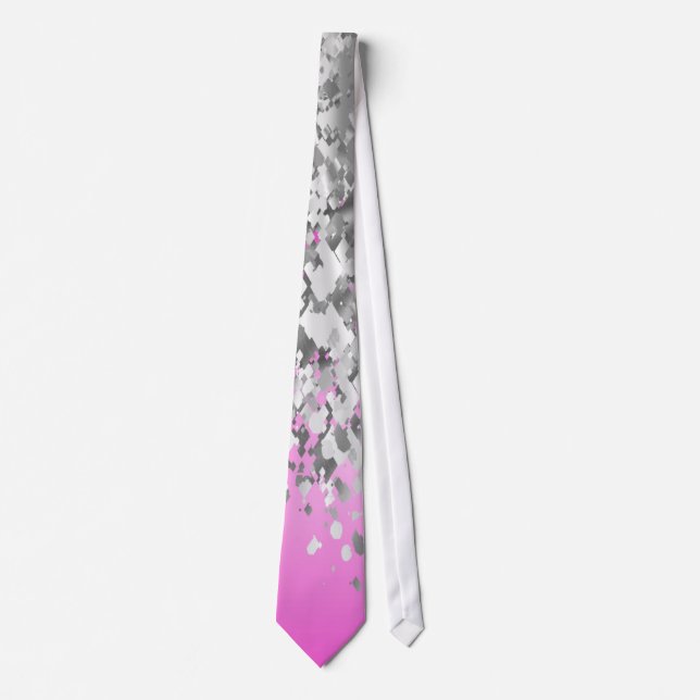 Hot-Rosa und Imitat Glitzer Krawatte (Vorderseite)