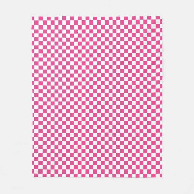 Hot Rosa und Weiß Fleecedecke (Vorderseite)