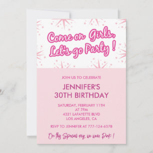 Hot rose 30e anniversaire invitations mode fun ten