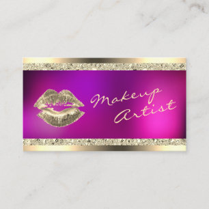 Hot rose & Gold Maquillage Artiste Carte de visite