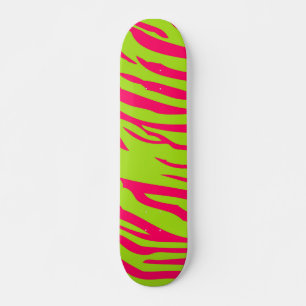 Hot rose Lime Zebra Imprimer Old School Skateboard