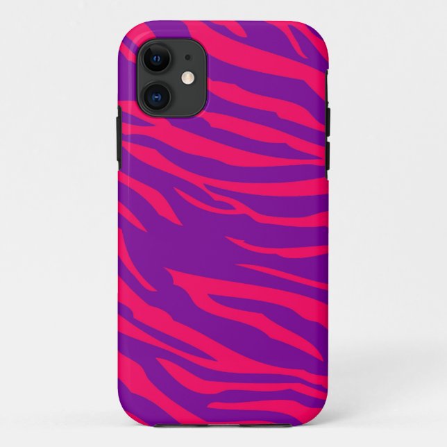 Hot rose violet Zebra Mate ID™ iPhone 5 Coque (Dos)
