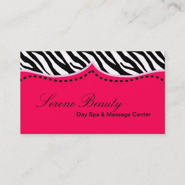 Hot rose Zebra Imprimer Motif animal Carte de visi (Devant)