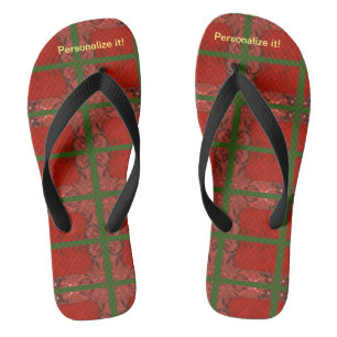 Hot rot und grün abstrakte Design flip Flops. Flops