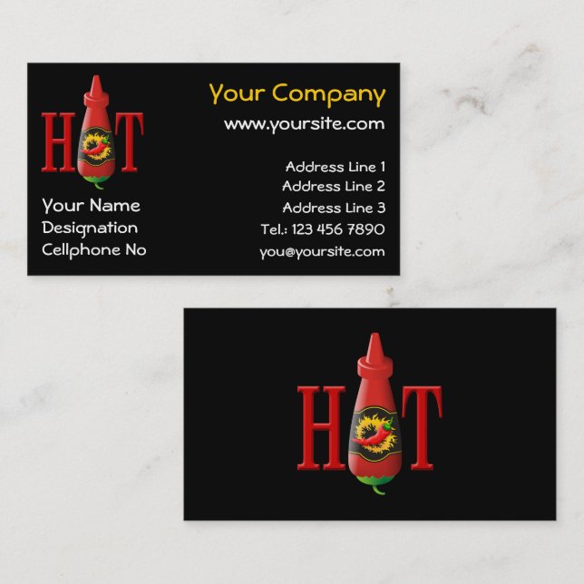 Hot-Sauce-Flasche-Visitenkarte Visitenkarte (Vorne/Hinten)