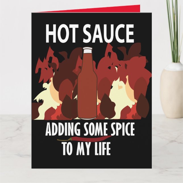 Hot Sauce Ketchup Feuer Red Chili Pepper Gruß Karte (Vorderseite)