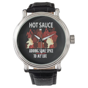 Hot Sauce Ketchup Fire Red Chili Pepper Armbanduhr