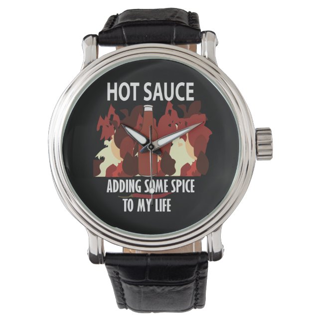 Hot Sauce Ketchup Fire Red Chili Pepper Armbanduhr (Vorderseite)