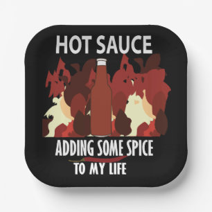 Hot Sauce Ketchup Fire Red Chili Pepper Party Pappteller