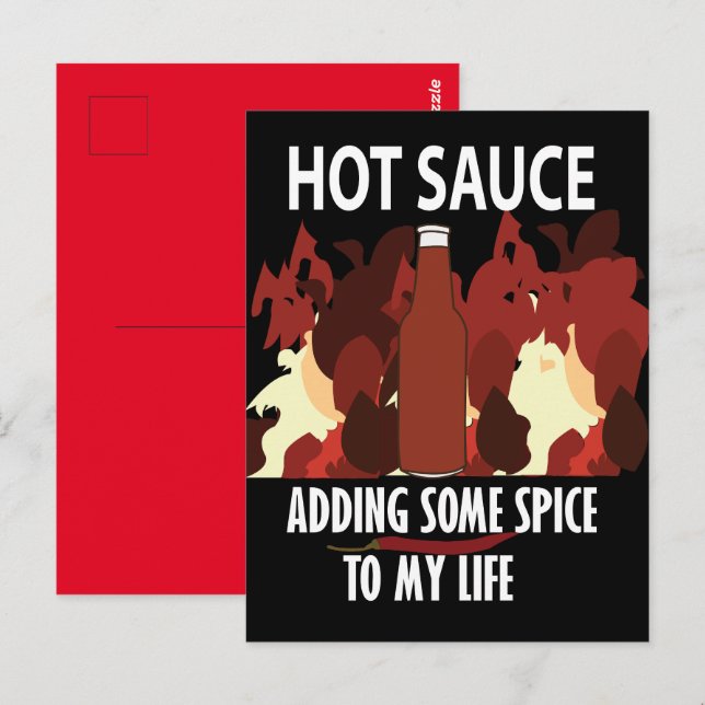 Hot Sauce Ketchup Fire Red Chili Pepper Postkarte (Vorne/Hinten)