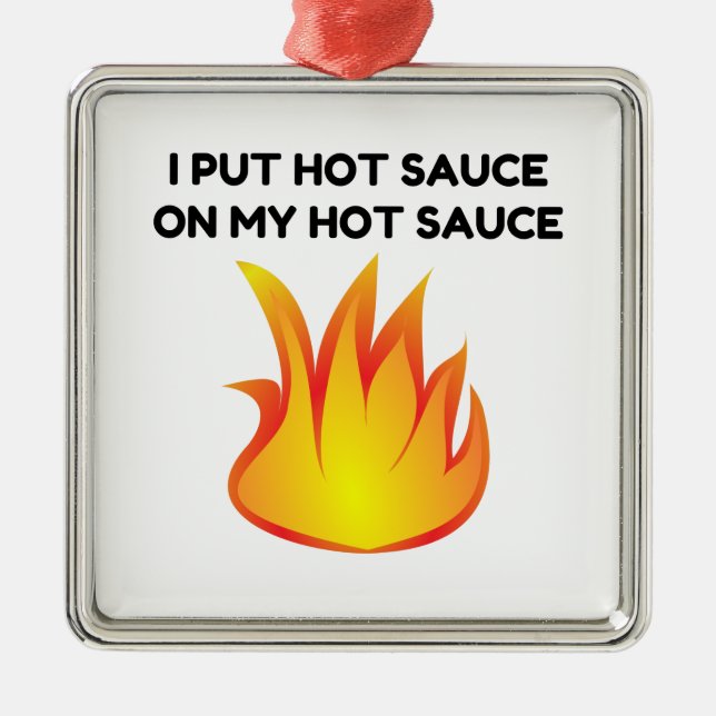 Hot Sauce Ornament Aus Metall (Vorne)