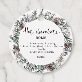 Hot-Schokolade-Bombe-Tag. Winterwärme Kakaobombe F Geschenkanhänger