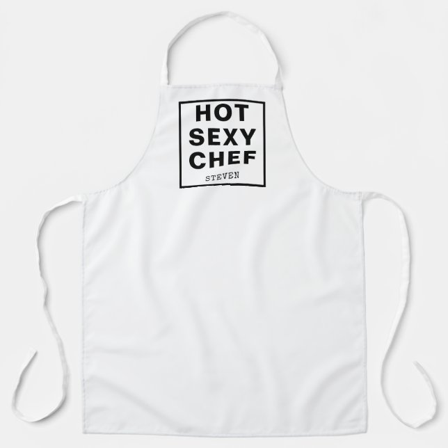 Hot Sexy Koch Funny Zitat White Black Personalisie Schürze (Vorderseite)