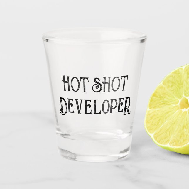 Hot-Shot-Entwickler | Funny Gift Shotglas Schnapsglas (Vorderseite)