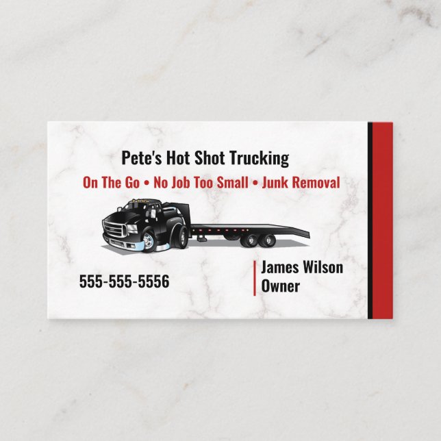 Hot-Shot-Trucking-Visitenkarte Visitenkarte (Vorderseite)