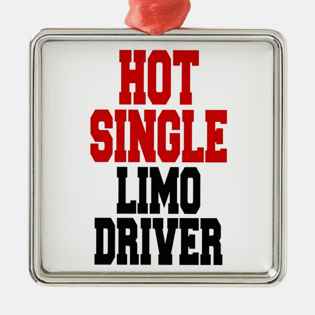 Hot Single Limo-Treiber Silbernes Ornament (Vorne)