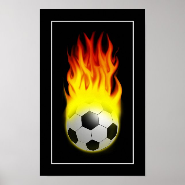 Hot Soccer Ball on Fire - POSTER (Vorne)