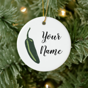 HOT & SPICY Jalapeño Chile Ppper CUSTOM Keramik Ornament