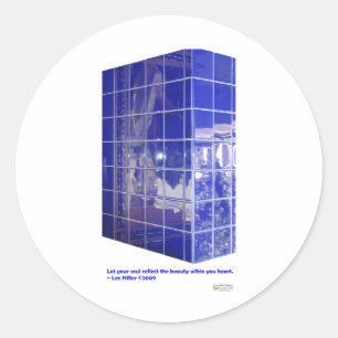 Hot Springs, AR BlueTile Reflection Geschenke Appa Runder Aufkleber