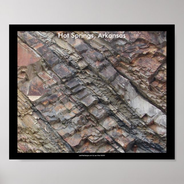 Hot Springs, AR Rock Layers Central Ave Print Poster (Vorne)