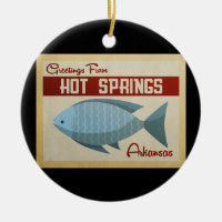 Hot Springs Arkansas Blue Fish Vintage Travel