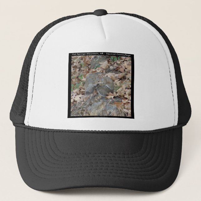Hot Springs Mountain, AR Squirrel Camouflage Gesch Truckerkappe (Vorderseite)