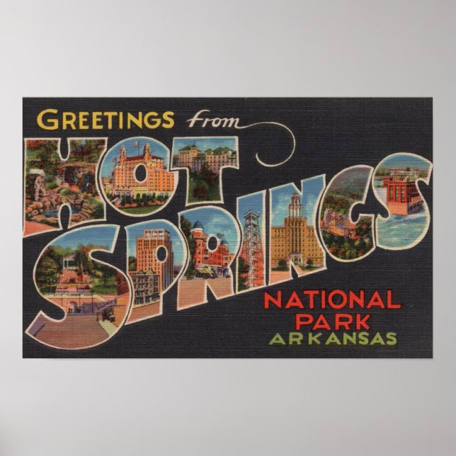 Hot Springs National Park, Arkansas (blau) Poster (Vorne)