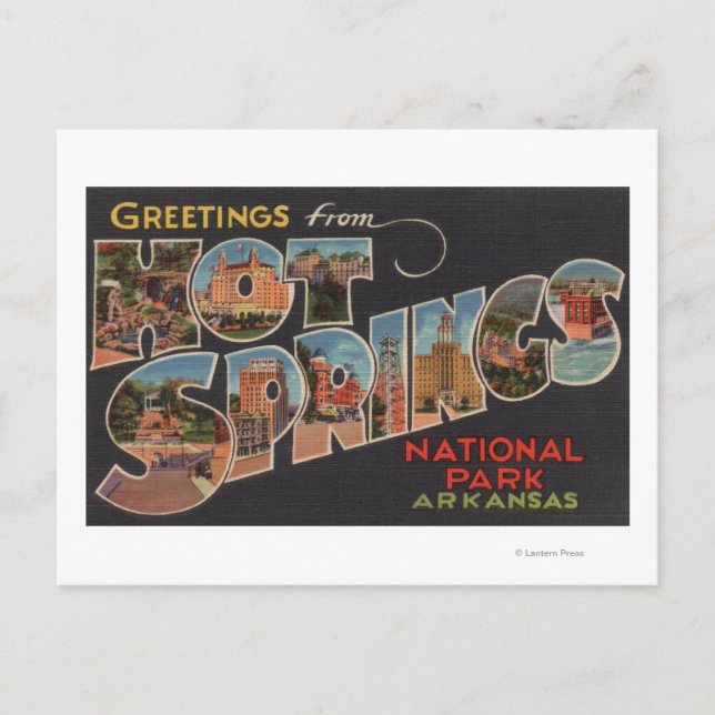 Hot Springs National Park, Arkansas (blau) Postkarte (Vorderseite)