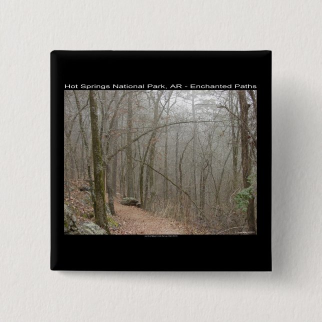 Hot Springs Nationalpark, AR - verzauberte Wege Button (Vorderseite)