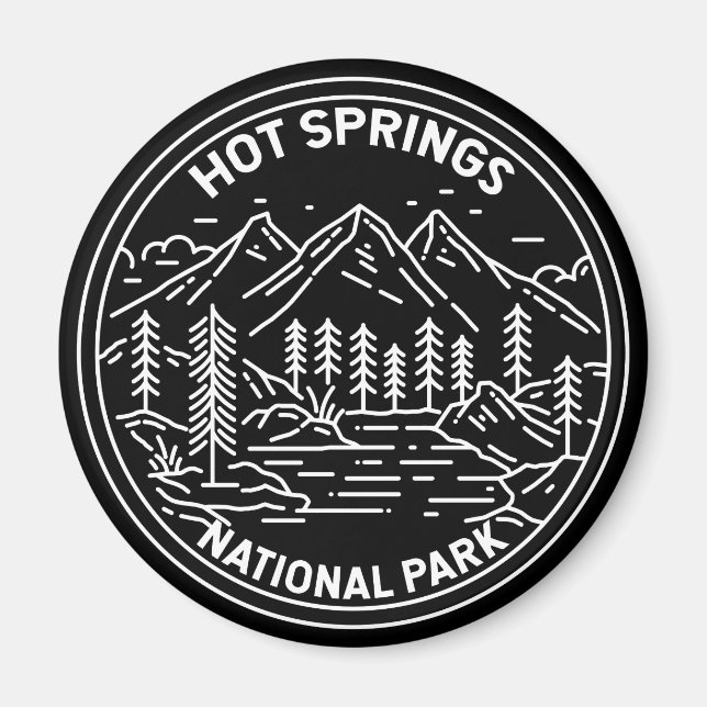 Hot Springs Nationalpark Arkansas Monoline Magnet (Vorne)