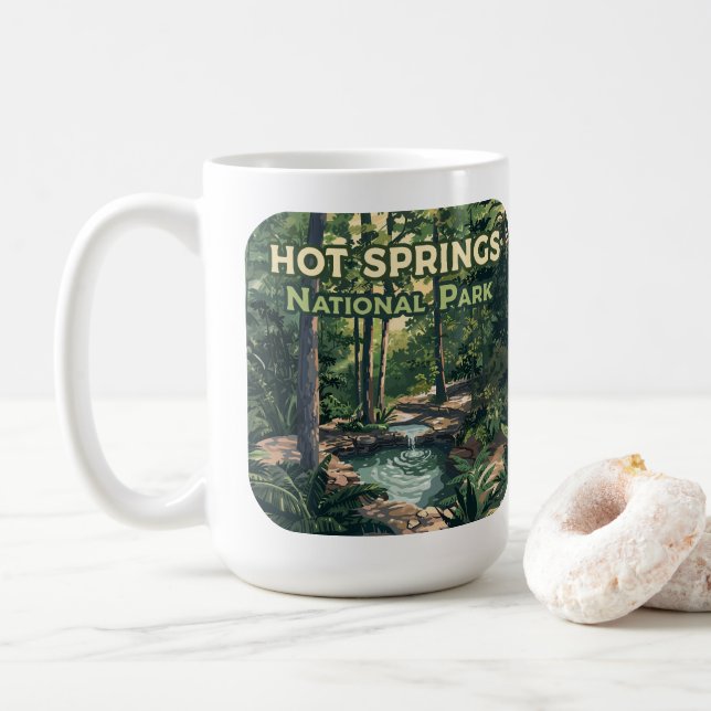 Hot Springs Nationalpark Arkansas Retro Kaffeetasse (Mit Donut)