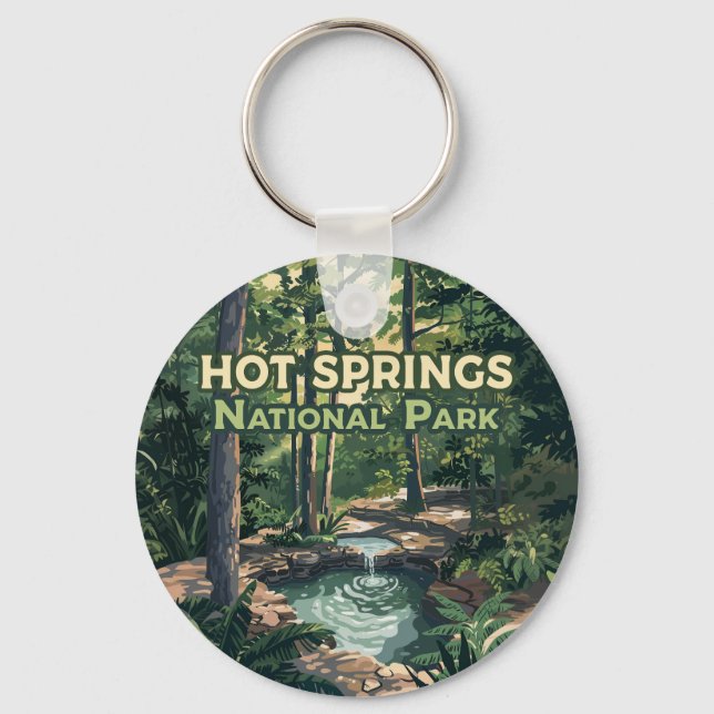 Hot Springs Nationalpark Arkansas Retro Schlüsselanhänger (Vorderseite)