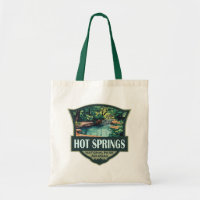 Hot Springs Nationalpark Illustration Retro Abzeic