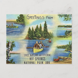 Hot Springs Nationalpark Retro Postkarte